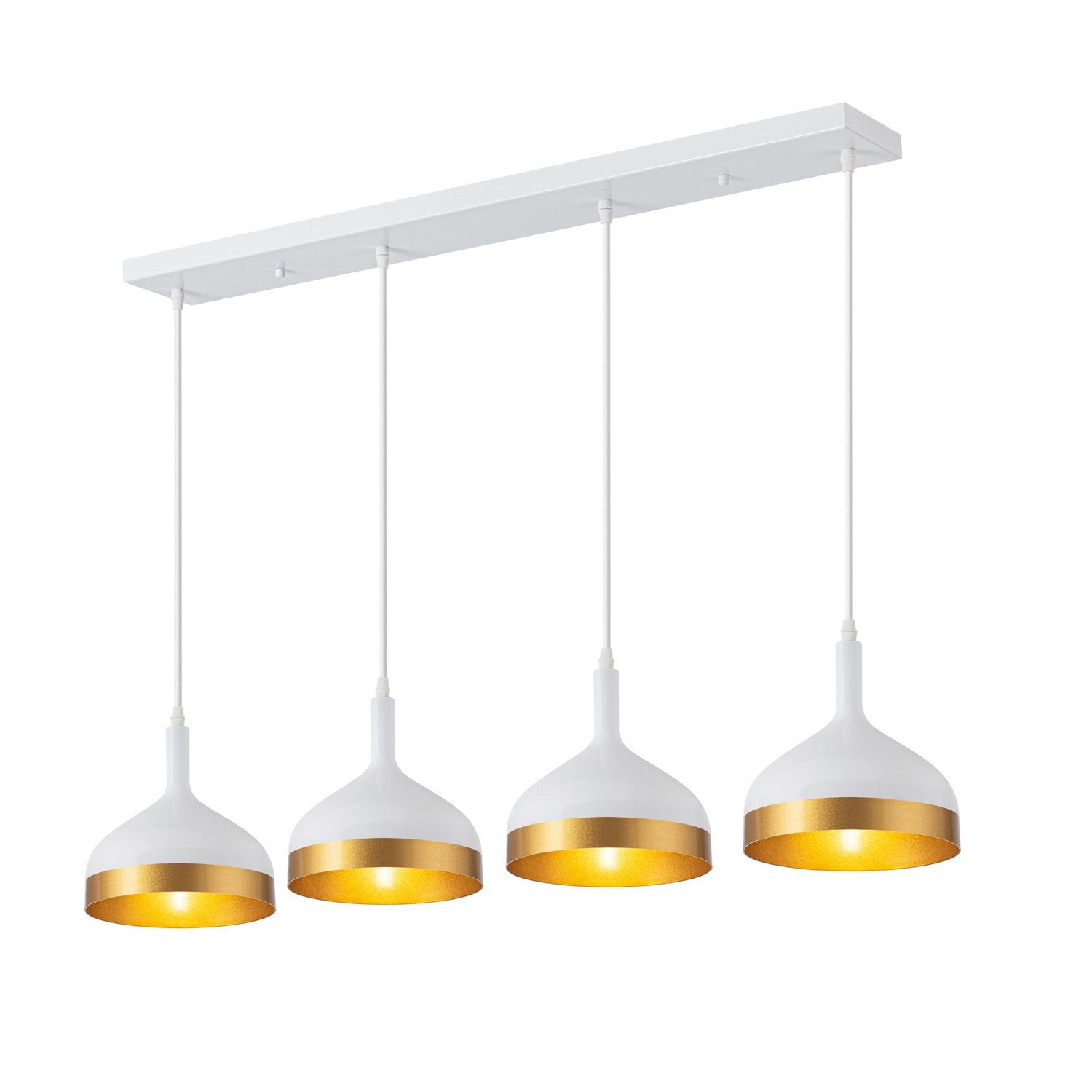 Artcraft - SC13354WH - Four Light Island Pendant - Dash - White & Gold