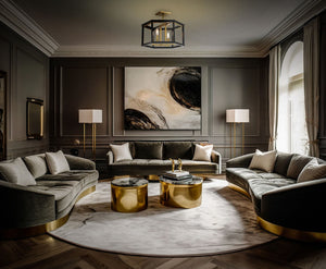 Minka-Lavery - 2114-726 - Four Light Semi Flush Mount - UNION ESTATES - Coal And Soft Brass