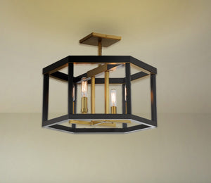 Minka-Lavery - 2114-726 - Four Light Semi Flush Mount - UNION ESTATES - Coal And Soft Brass