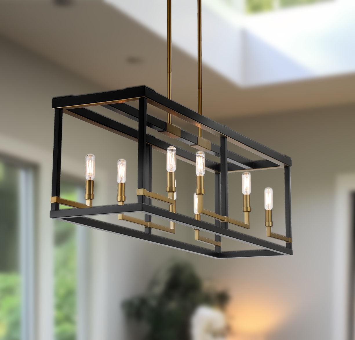 Minka-Lavery - 2118-726 - Eight Light Island Pendant - UNION ESTATES - Coal And Soft Brass