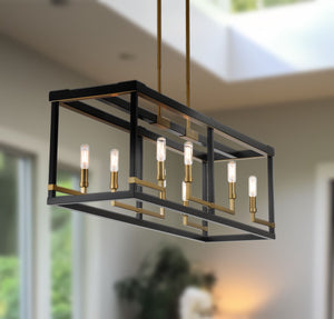 Minka-Lavery - 2118-726 - Eight Light Island Pendant - UNION ESTATES - Coal And Soft Brass