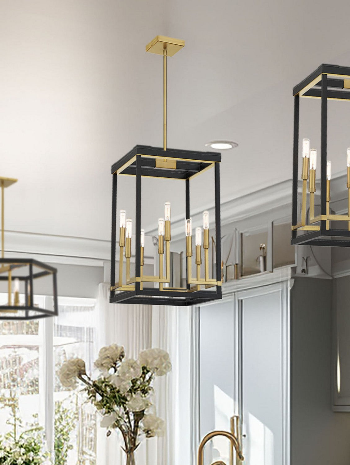 Minka-Lavery - 2119-726 - Eight Light Pendant - UNION ESTATES - Coal And Soft Brass