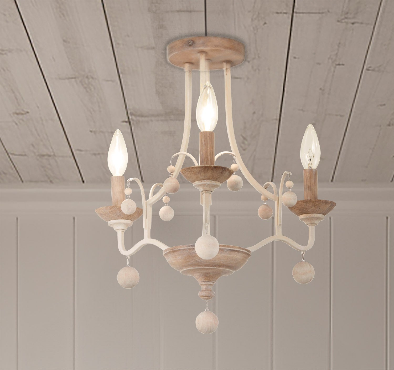 Minka-Lavery - 2662-717 - Three Light Semi Flush Mount - Colonial Charm - White Wash