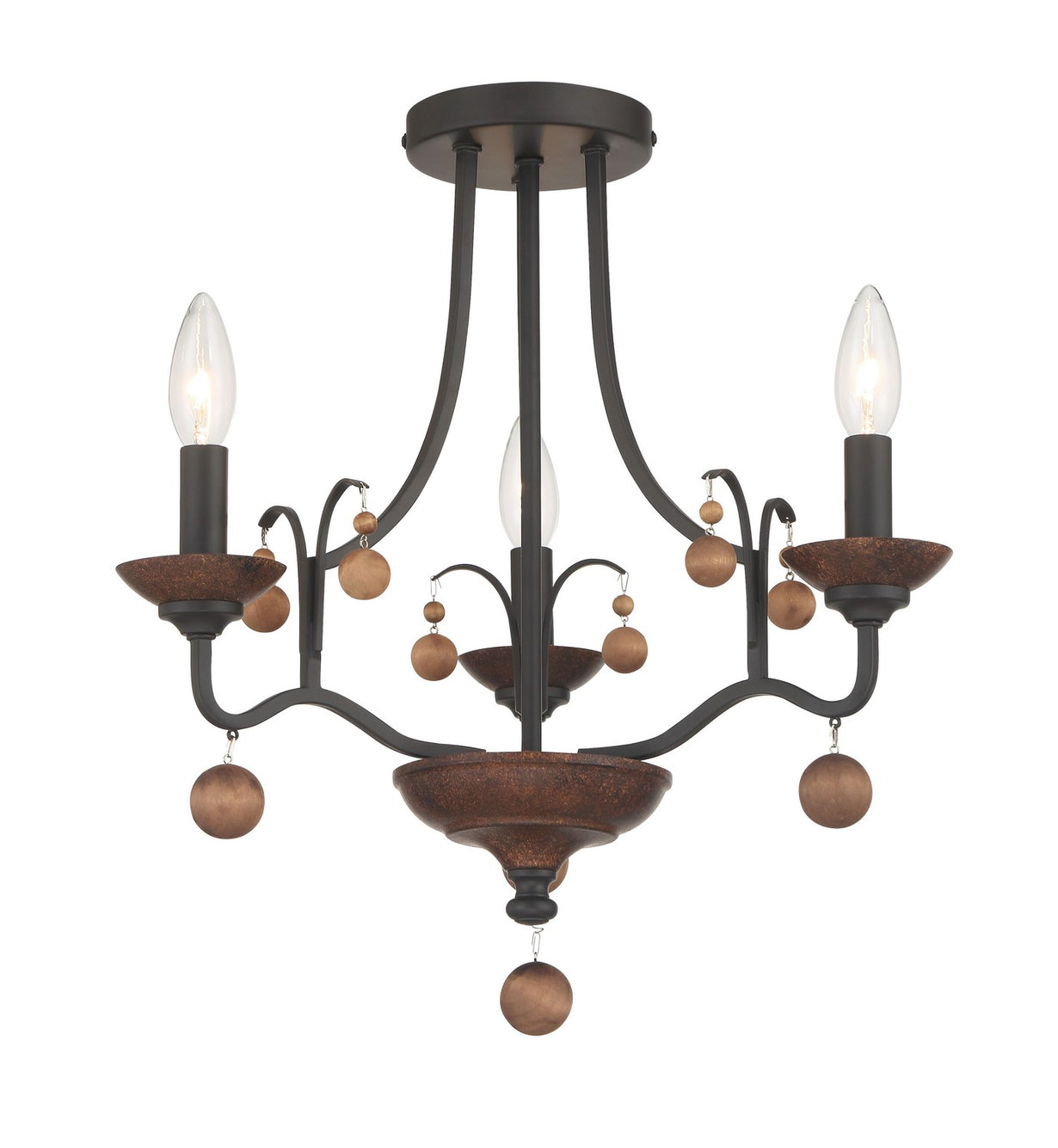 Minka-Lavery - 2662-723 - Three Light Semi Flush Mount - Colonial Charm - Old World Bronze