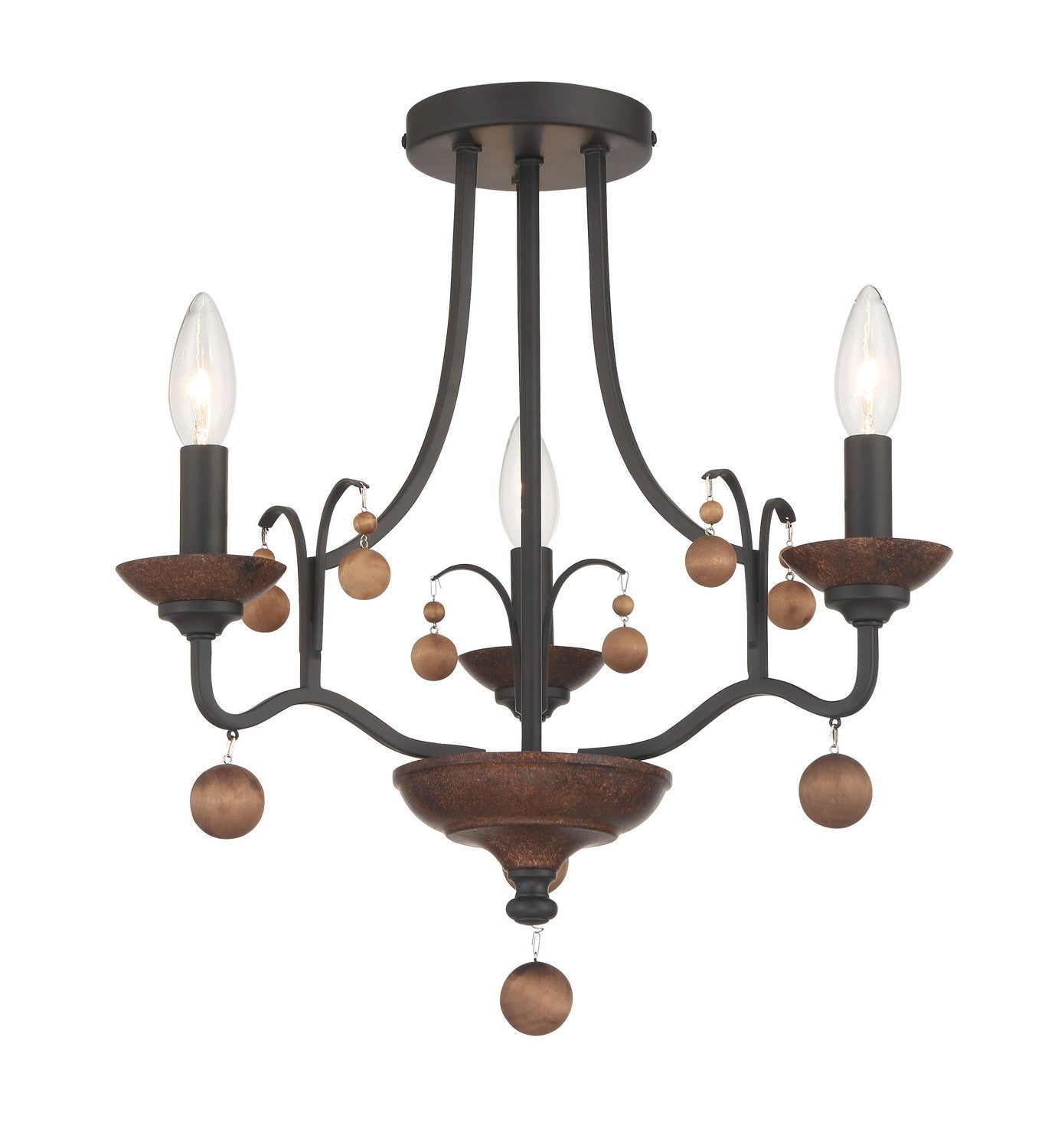 Minka-Lavery - 2662-723 - Three Light Semi Flush Mount - Colonial Charm - Old World Bronze