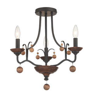 Minka-Lavery - 2662-723 - Three Light Semi Flush Mount - Colonial Charm - Old World Bronze