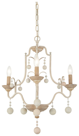 Minka-Lavery - 2663-717 - Three Light Chandelier - Colonial Charm - White Wash