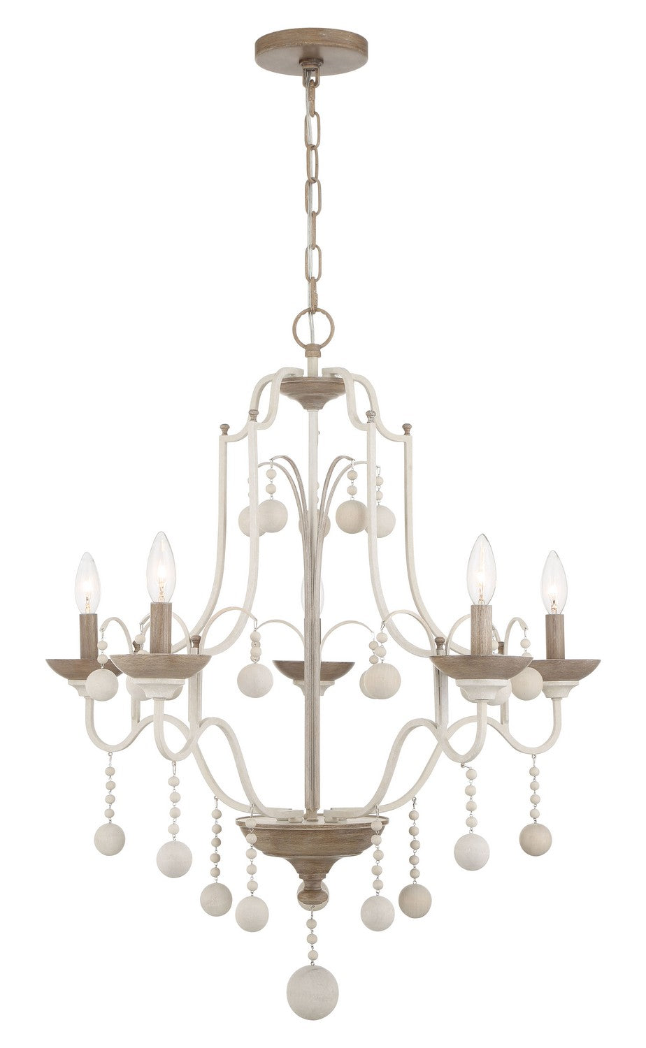 Minka-Lavery - 2665-717 - Five Light Chandelier - Colonial Charm - White Wash