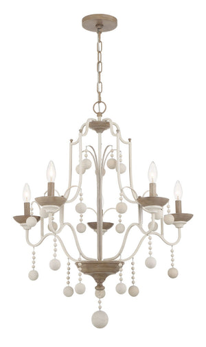 Minka-Lavery - 2665-717 - Five Light Chandelier - Colonial Charm - White Wash