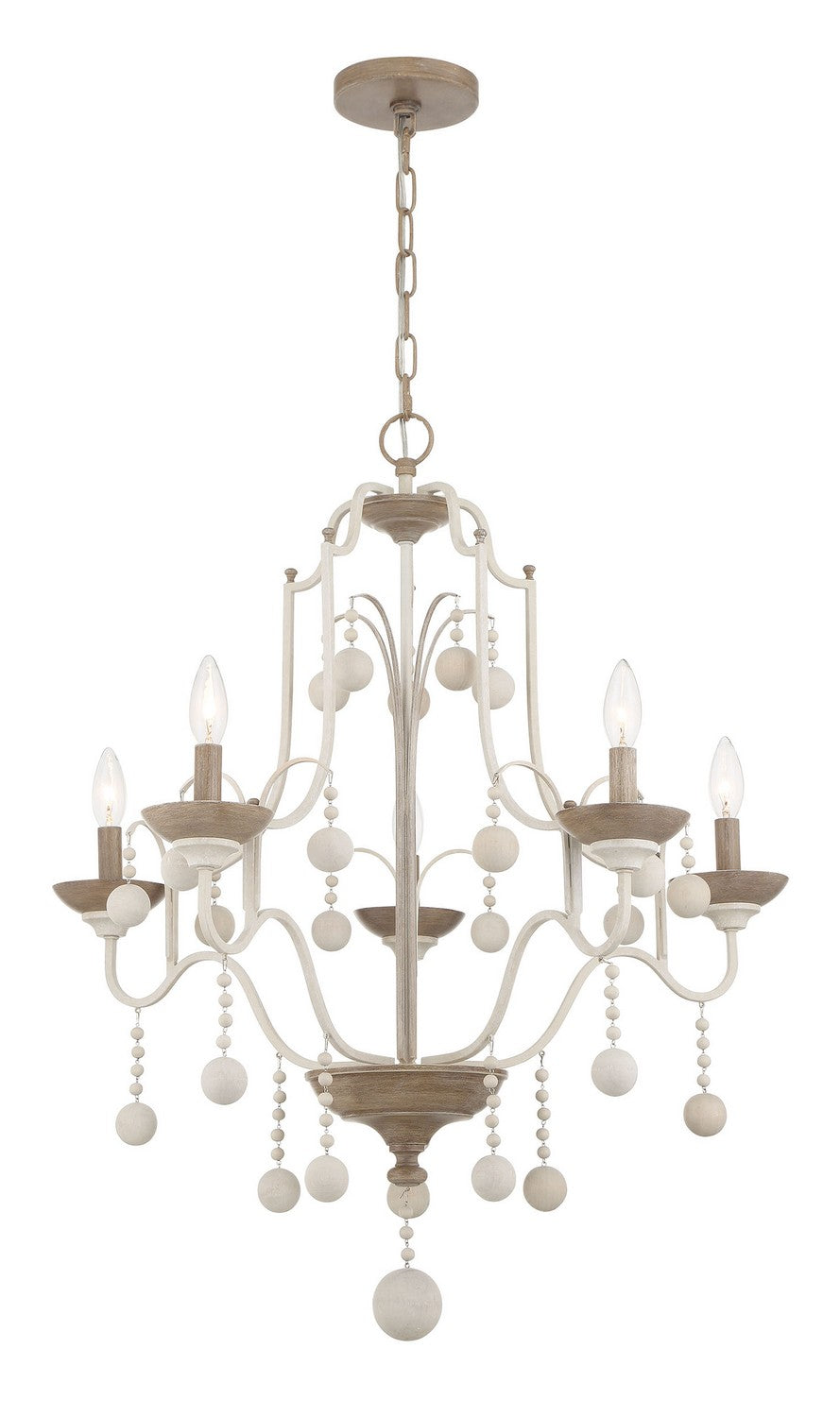 Minka-Lavery - 2665-717 - Five Light Chandelier - Colonial Charm - White Wash