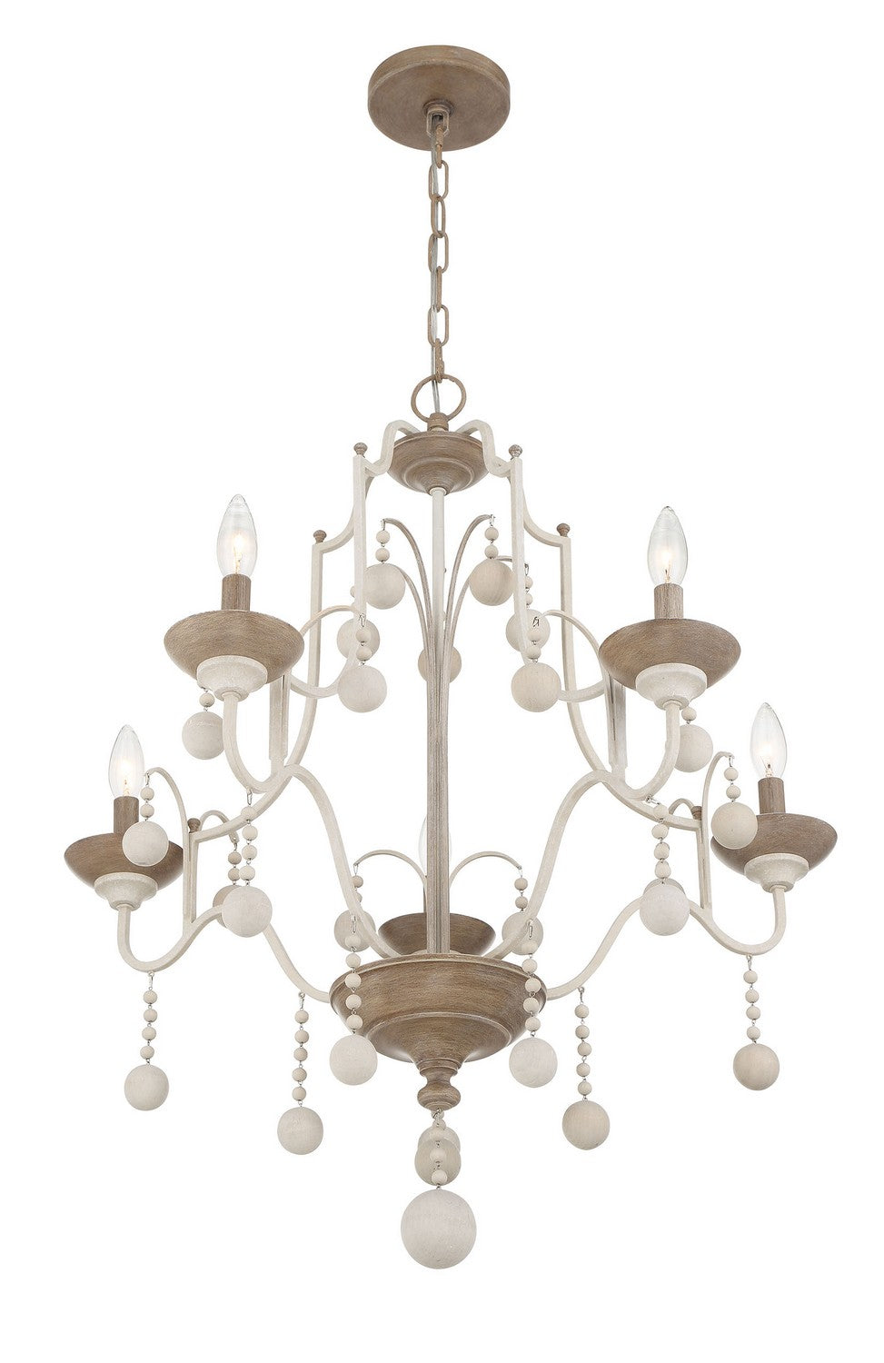 Minka-Lavery - 2665-717 - Five Light Chandelier - Colonial Charm - White Wash