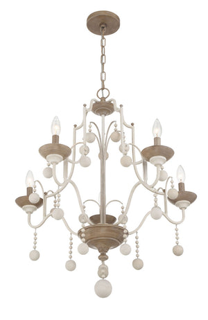 Minka-Lavery - 2665-717 - Five Light Chandelier - Colonial Charm - White Wash