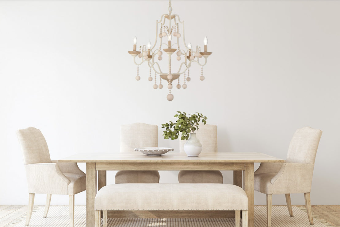Minka-Lavery - 2665-717 - Five Light Chandelier - Colonial Charm - White Wash