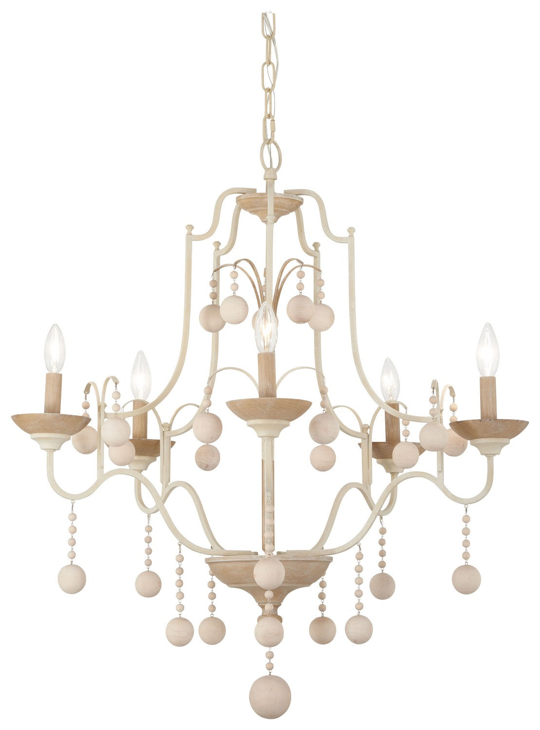 Minka-Lavery - 2665-717 - Five Light Chandelier - Colonial Charm - White Wash