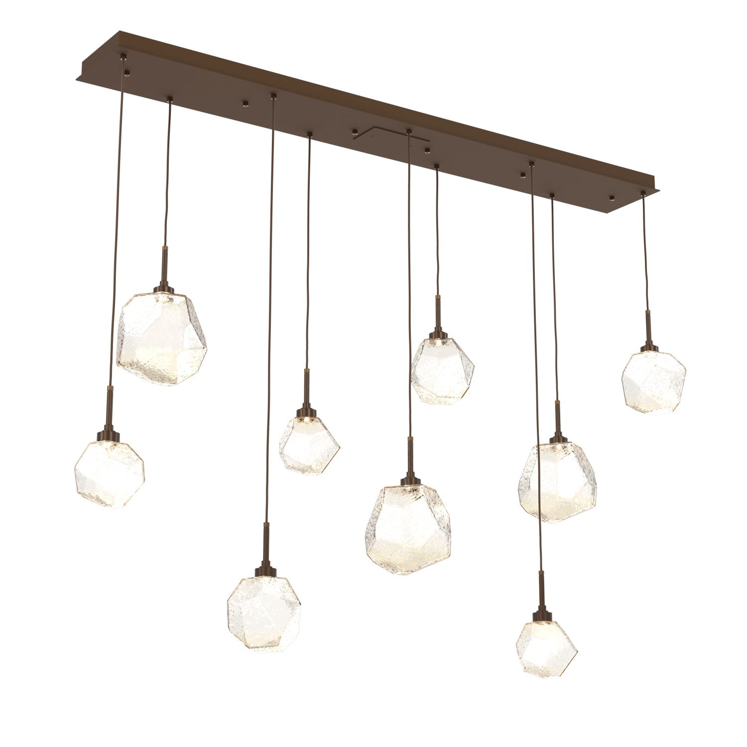 Hammerton Studio - PLB0039-09-FB-A-C01-L1 - LED Linear Pendant - Gem - Flat Bronze