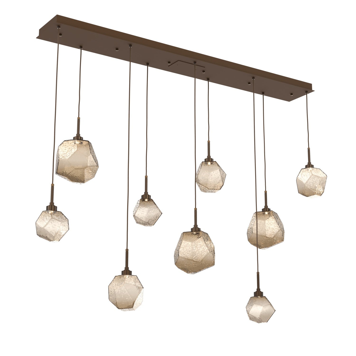 Hammerton Studio - PLB0039-09-FB-B-C01-L1 - LED Linear Pendant - Gem - Flat Bronze