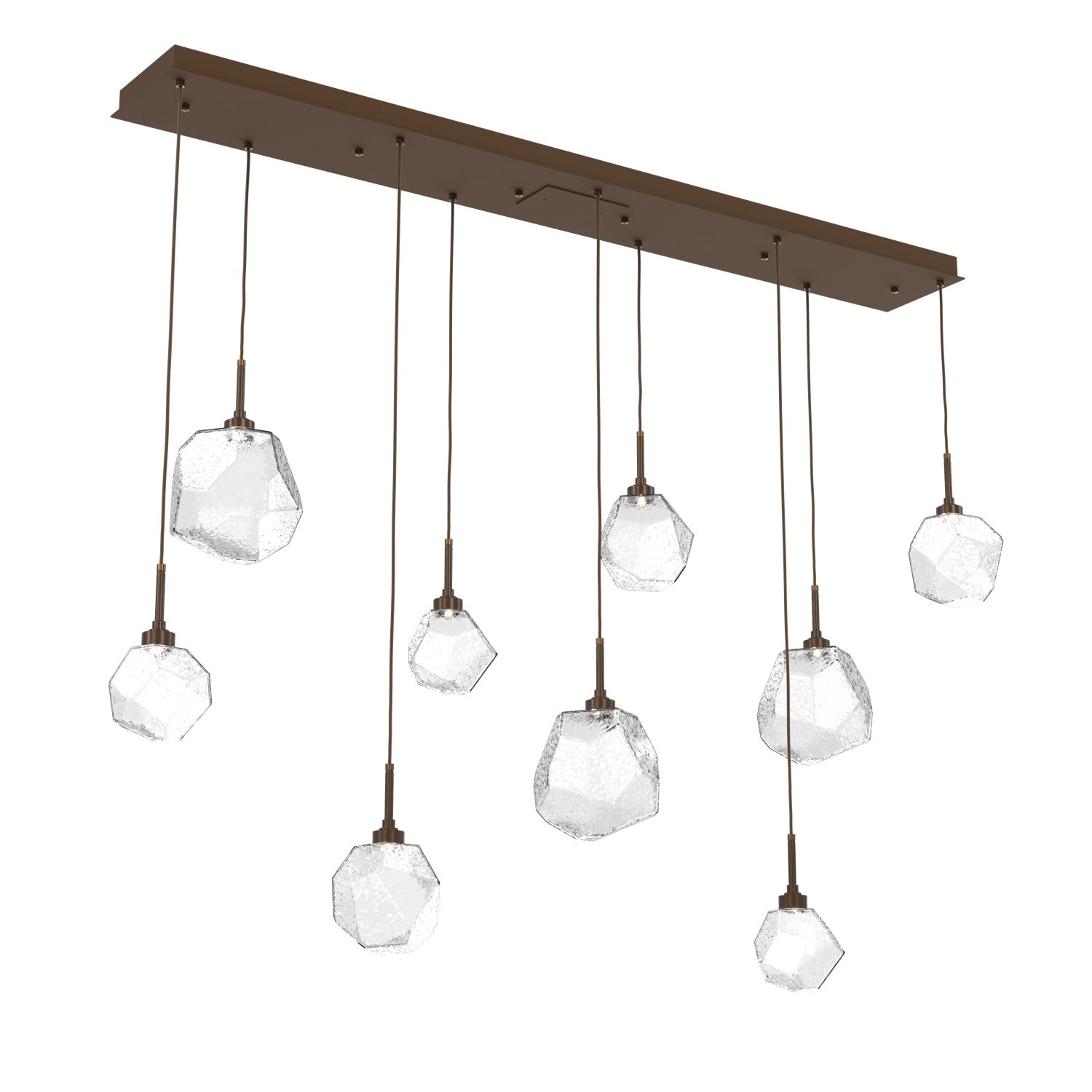 Hammerton Studio - PLB0039-09-FB-C-C01-L1 - LED Linear Pendant - Gem - Flat Bronze