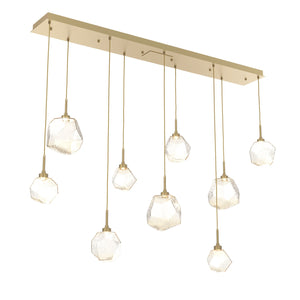 Hammerton Studio - PLB0039-09-GB-A-C01-L1 - LED Linear Pendant - Gem - Gilded Brass