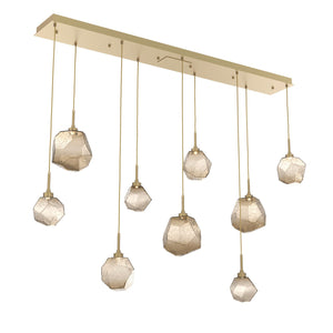 Hammerton Studio - PLB0039-09-GB-B-C01-L1 - LED Linear Pendant - Gem - Gilded Brass