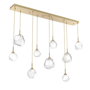 Hammerton Studio - PLB0039-09-GB-C-C01-L1 - LED Linear Pendant - Gem - Gilded Brass