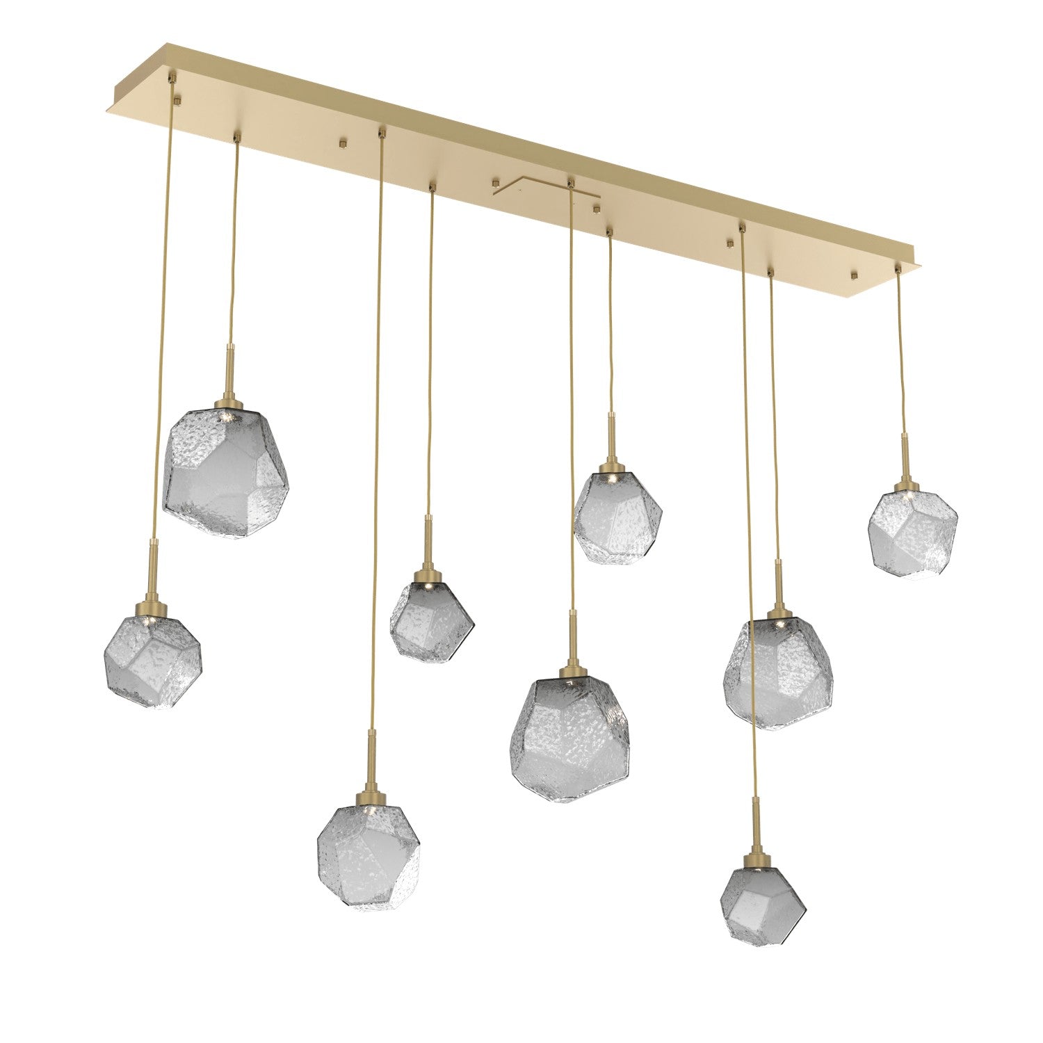 Hammerton Studio - PLB0039-09-GB-S-C01-L1 - LED Linear Pendant - Gem - Gilded Brass