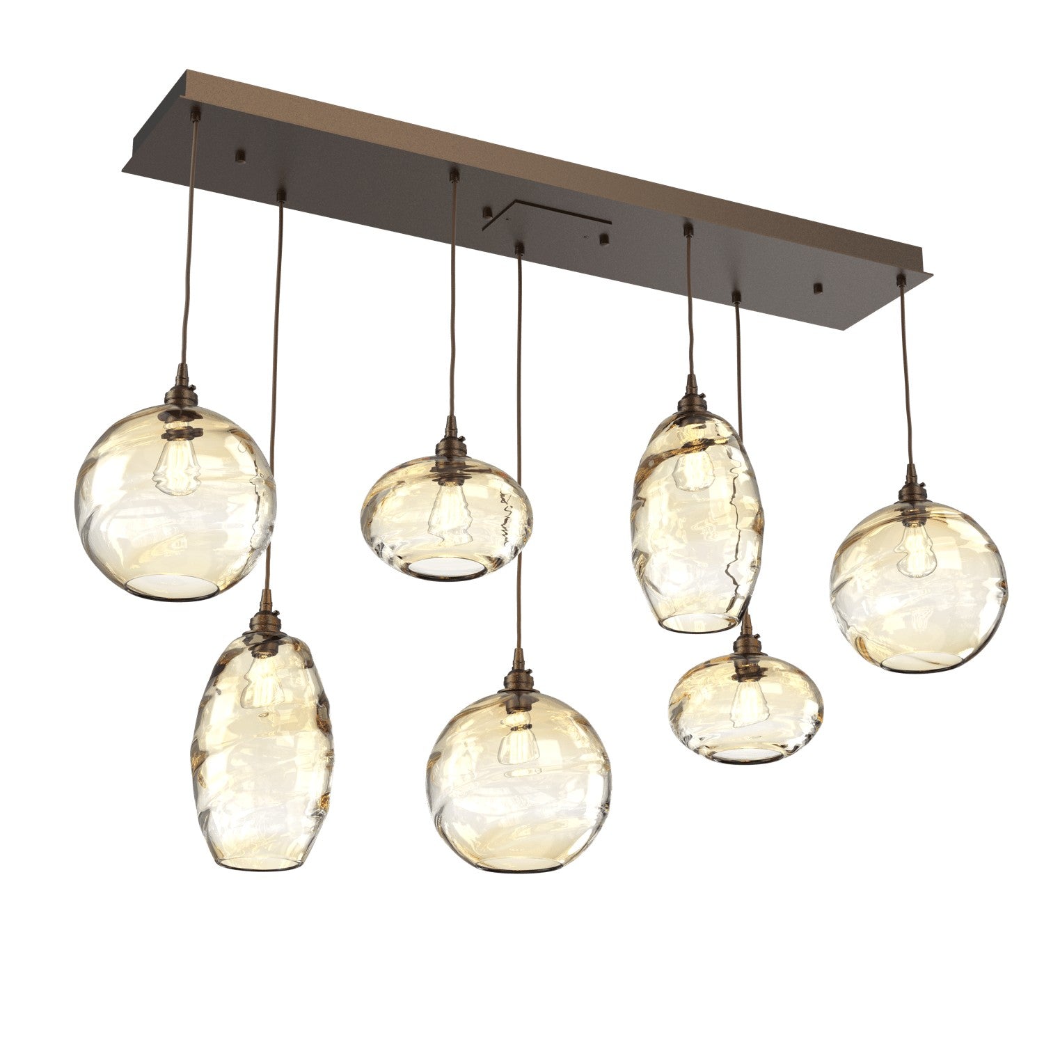 Hammerton Studio - PLB0048-07-FB-OA-C01-E2 - Seven Light Pendant - Misto - Flat Bronze