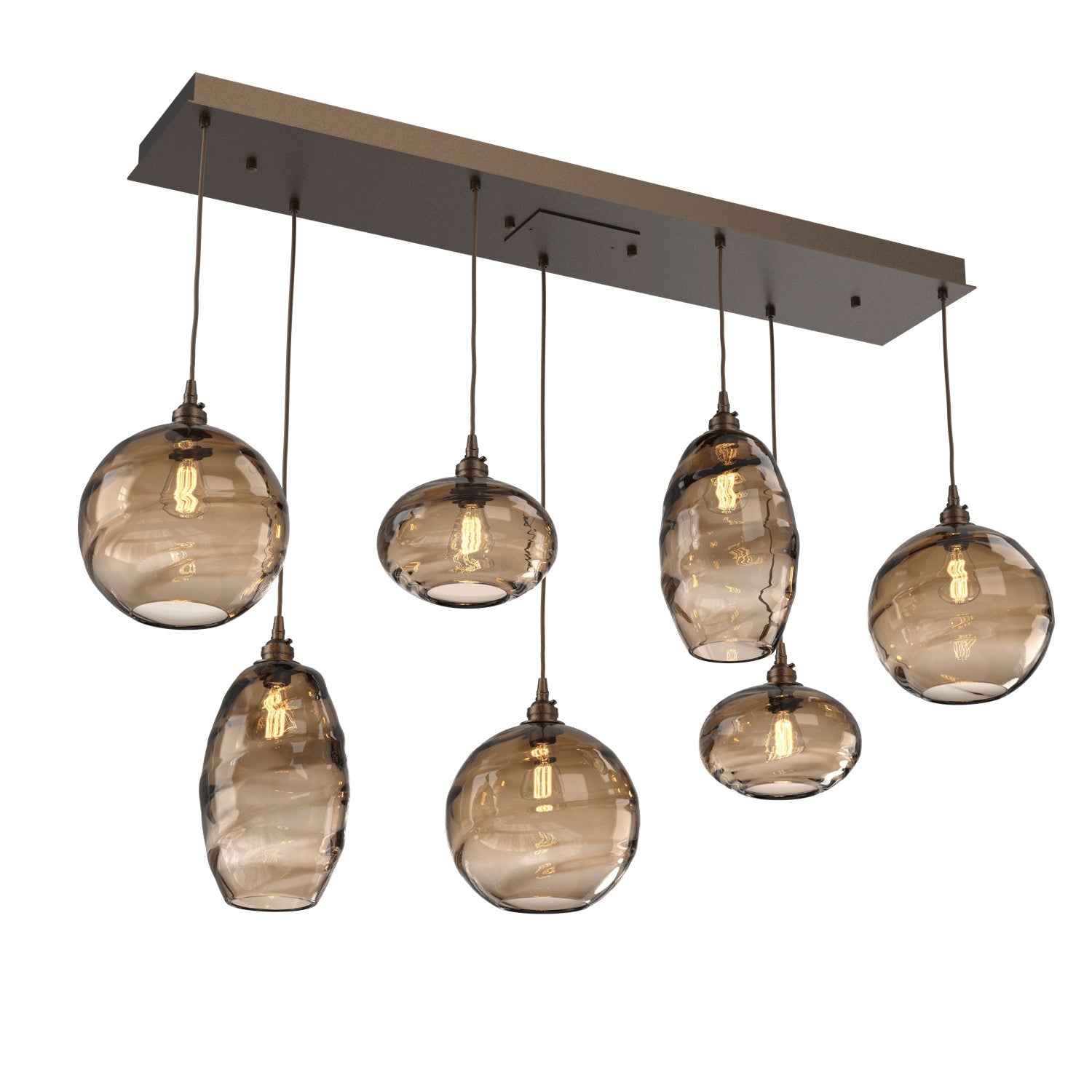 Hammerton Studio - PLB0048-07-FB-OB-C01-E2 - Seven Light Pendant - Misto - Flat Bronze