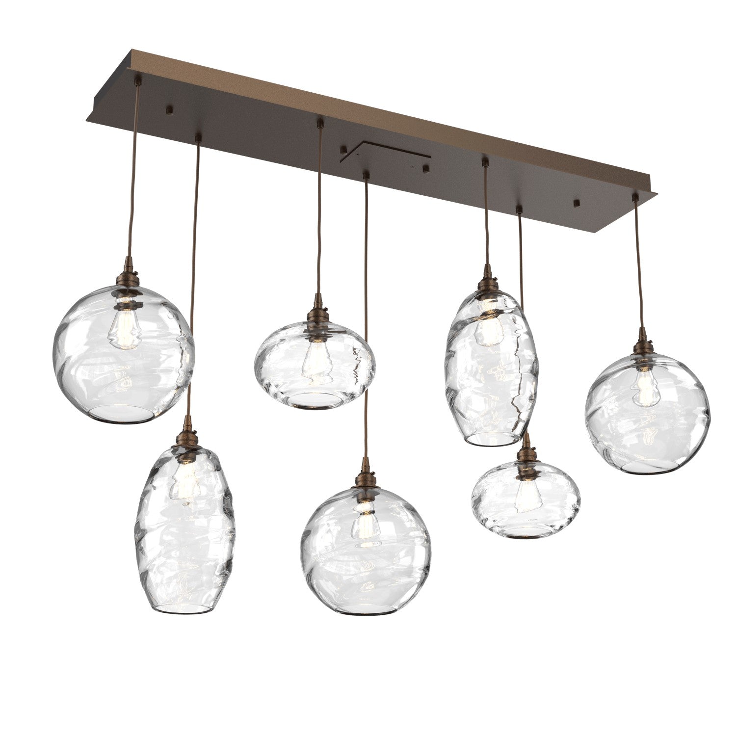 Hammerton Studio - PLB0048-07-FB-OC-C01-E2 - Seven Light Pendant - Misto - Flat Bronze