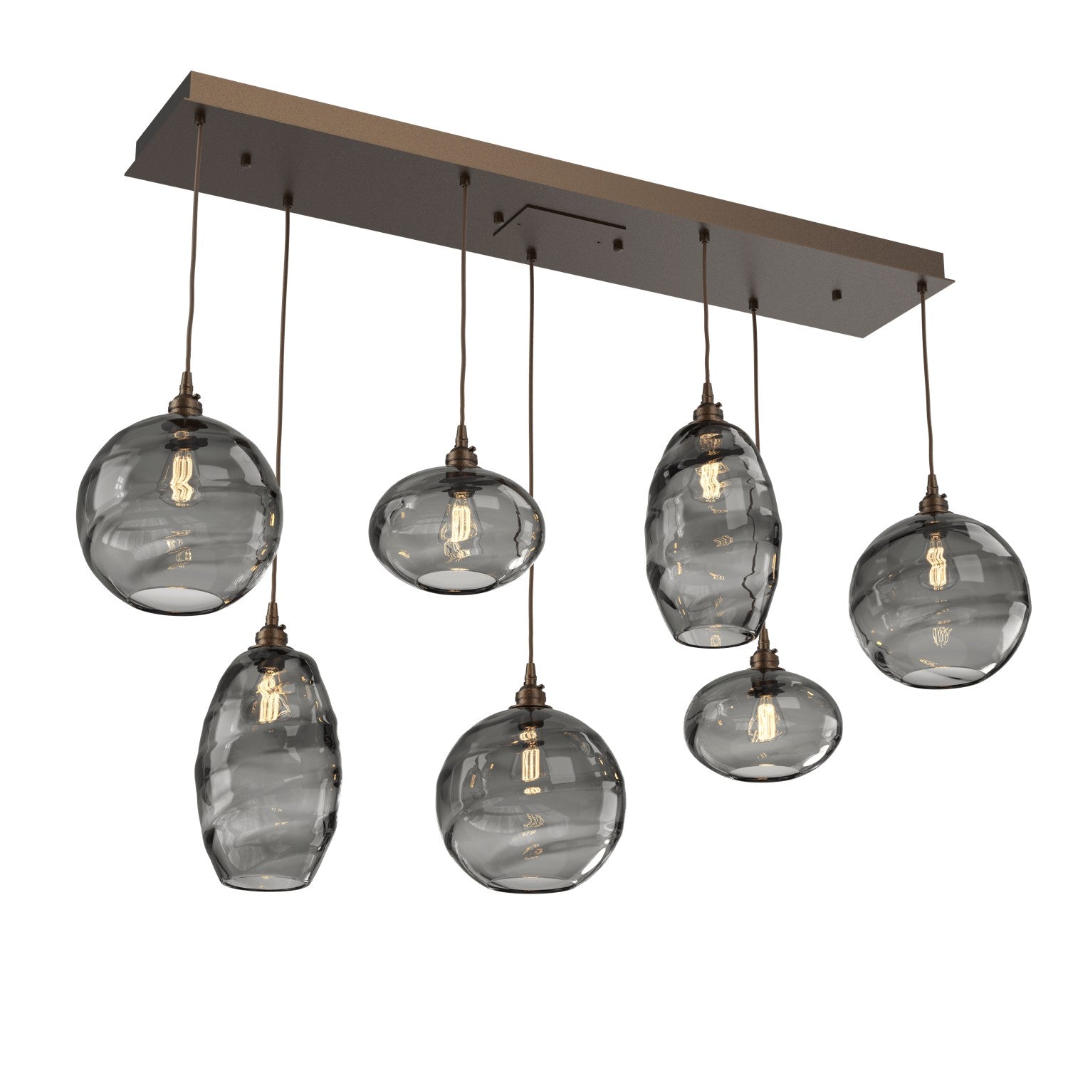 Hammerton Studio - PLB0048-07-FB-OS-C01-E2 - Seven Light Pendant - Misto - Flat Bronze