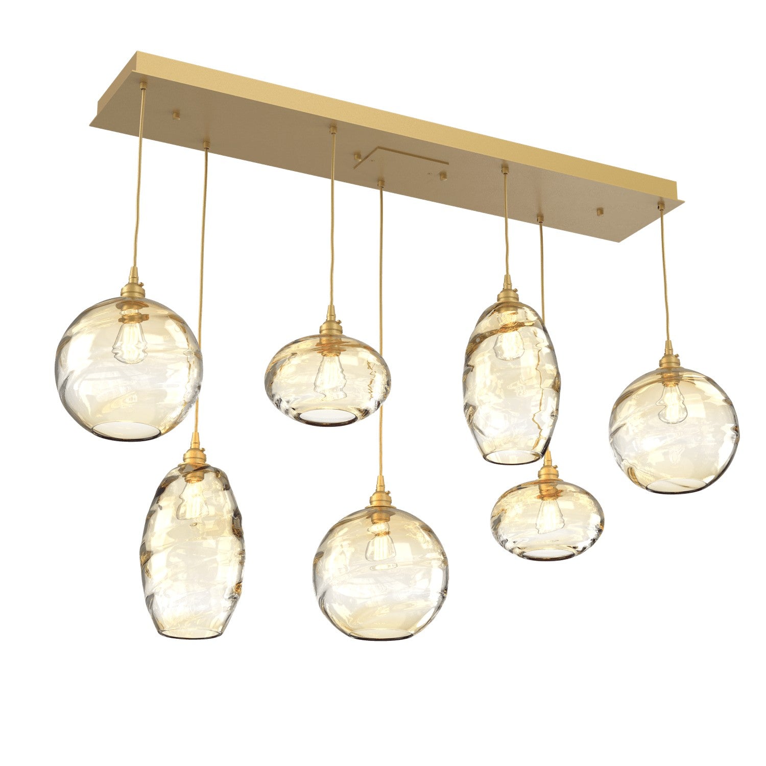 Hammerton Studio - PLB0048-07-GB-OA-C01-E2 - Seven Light Pendant - Misto - Gilded Brass