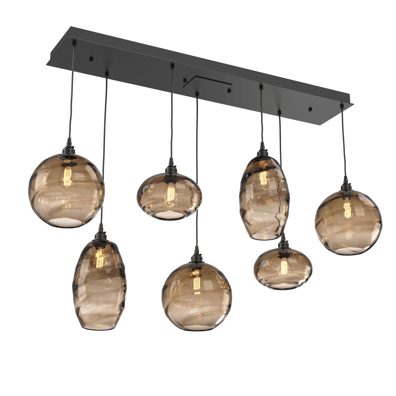 Hammerton Studio - PLB0048-07-MB-OB-C01-E2 - Seven Light Pendant - Misto - Matte Black