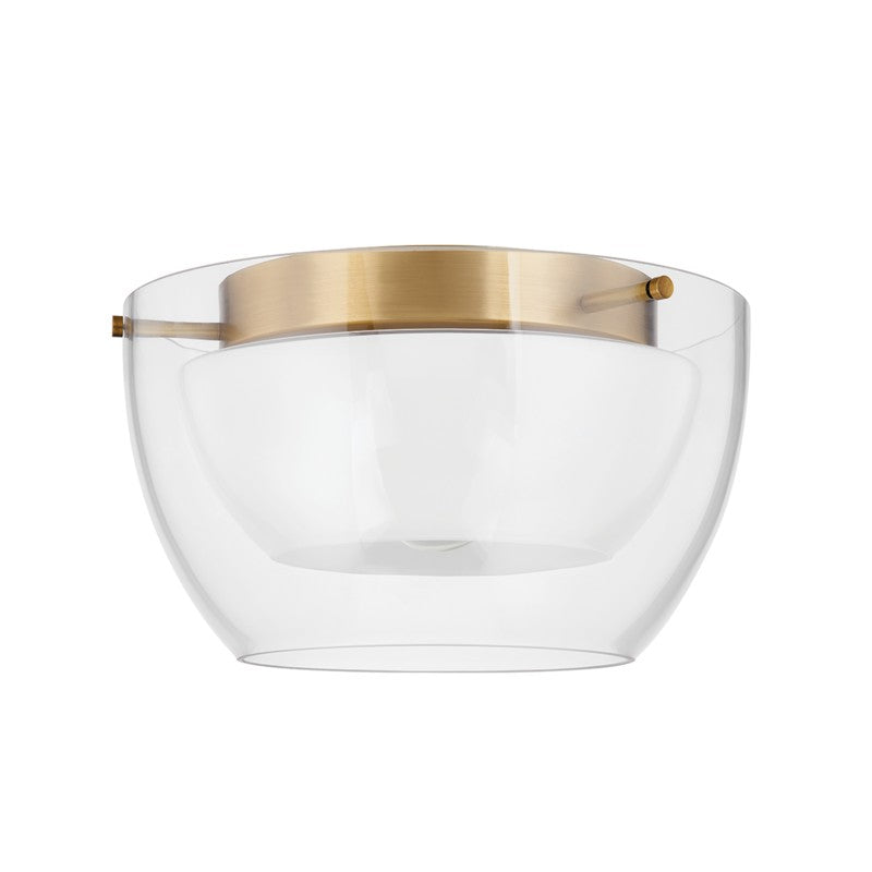 Troy Lighting - C5114-PBR - One Light Flush Mount - Dutton - Patina Brass