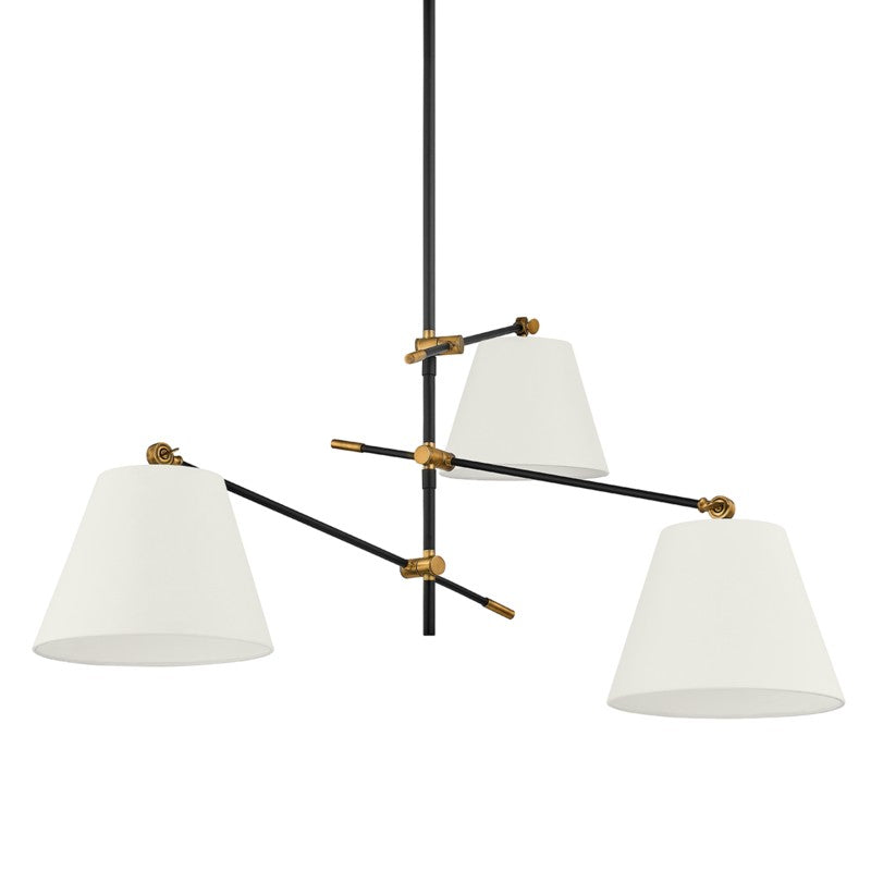 Troy Lighting - F2653-PBR/TBK - Three Light Chandelier - Navin - Patina Brass