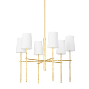 Troy Lighting - F8828-VGL - Six Light Chandelier - River - Vintage Gold Leaf