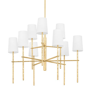 Troy Lighting - F8834-VGL - Nine Light Chandelier - River - Vintage Gold Leaf