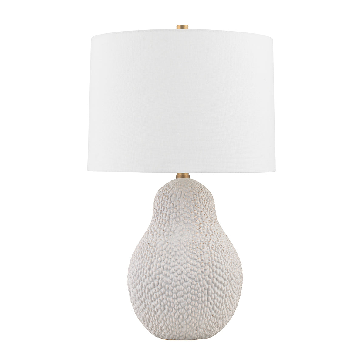 Troy Lighting - PTL2525-PBR/CSD - One Light Table Lamp - Crater - Patina Brass/Ceramic Satin White Gold