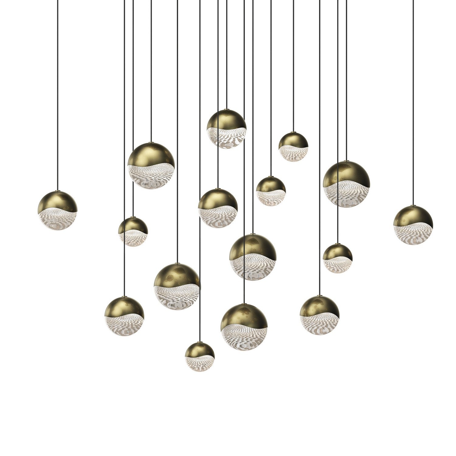 Sonneman - 2923.14-AST - LED Pendant - Grapes - Brass Finish