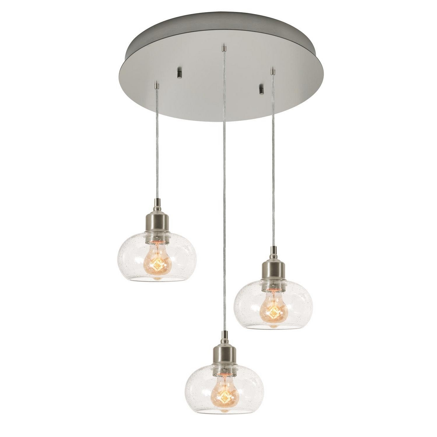 AFX Lighting - LNYP07MBSNRND3 - Three Light Pendant - Laney - Satin Nickel