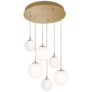 AFX Lighting - LRTP99MBSBRND6 - Six Light Pendant - Loretto - Satin Brass