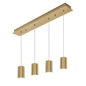 AFX Lighting - TYKP04MBSBLNR4 - Four Light Pendant - Tyke - Satin Brass