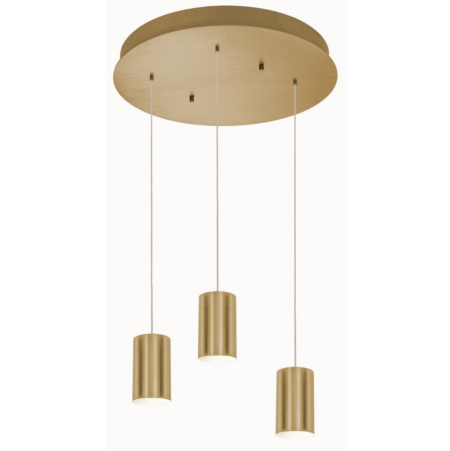 AFX Lighting - TYKP04MBSBRND3 - Three Light Pendant - Tyke - Satin Brass