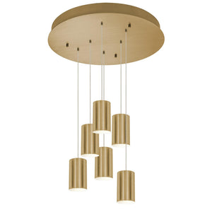 AFX Lighting - TYKP04MBSBRND6 - Six Light Pendant - Tyke - Satin Brass