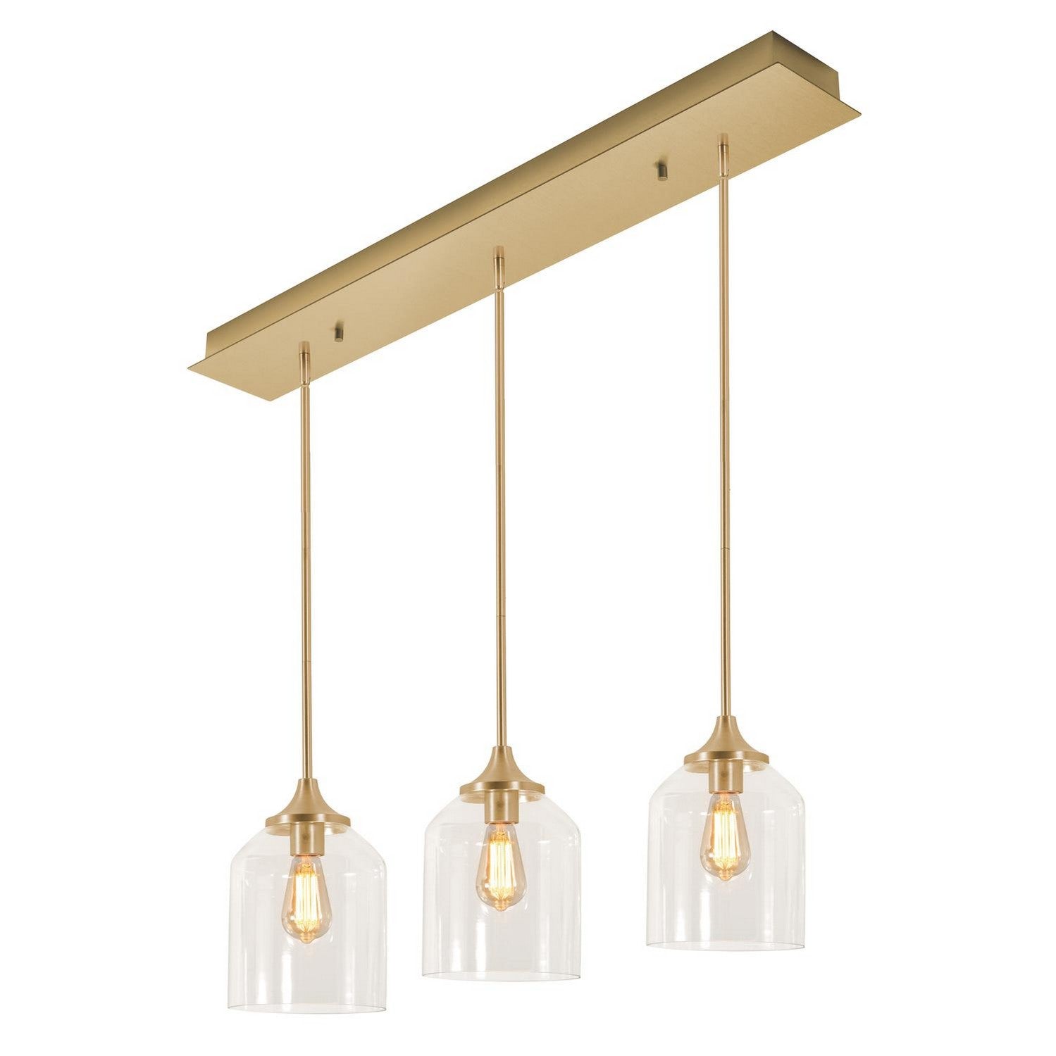 AFX Lighting - WMMP08MBSBLNR3 - Three Light Pendant - William - Satin Brass