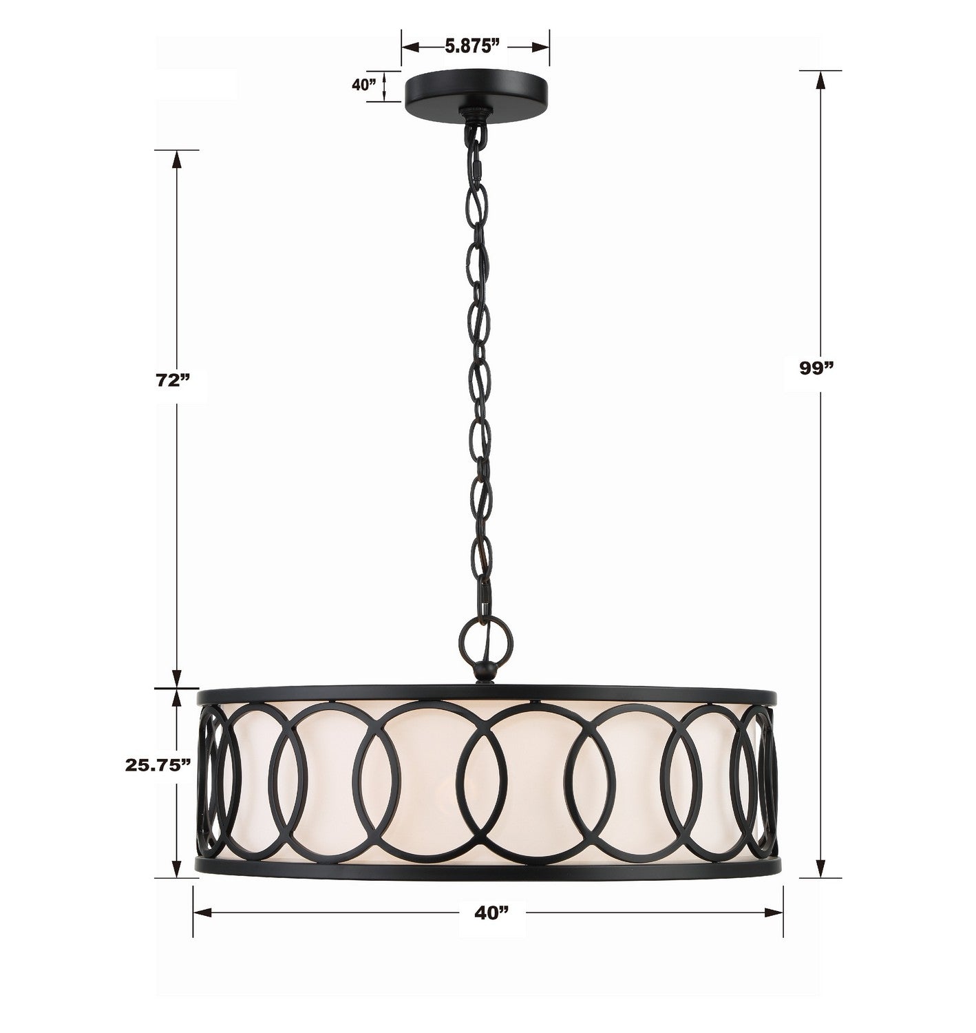 Crystorama - 287-MK - Six Light Chandelier - Graham - Matte Black