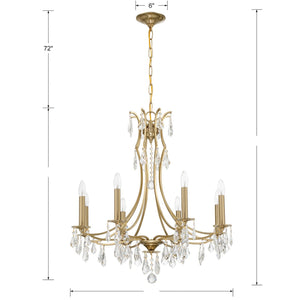 Crystorama - 5938-VG-CL-MWP - Eight Light Chandelier - Cedar - Vibrant Gold