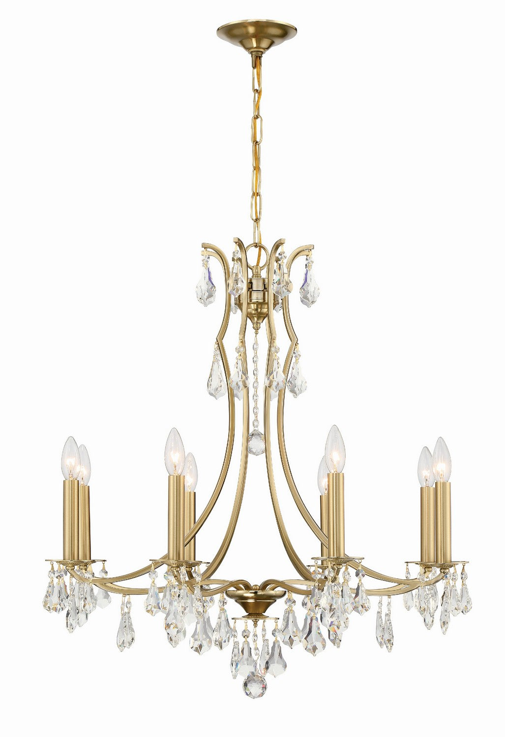 Crystorama - 5938-VG-CL-MWP - Eight Light Chandelier - Cedar - Vibrant Gold