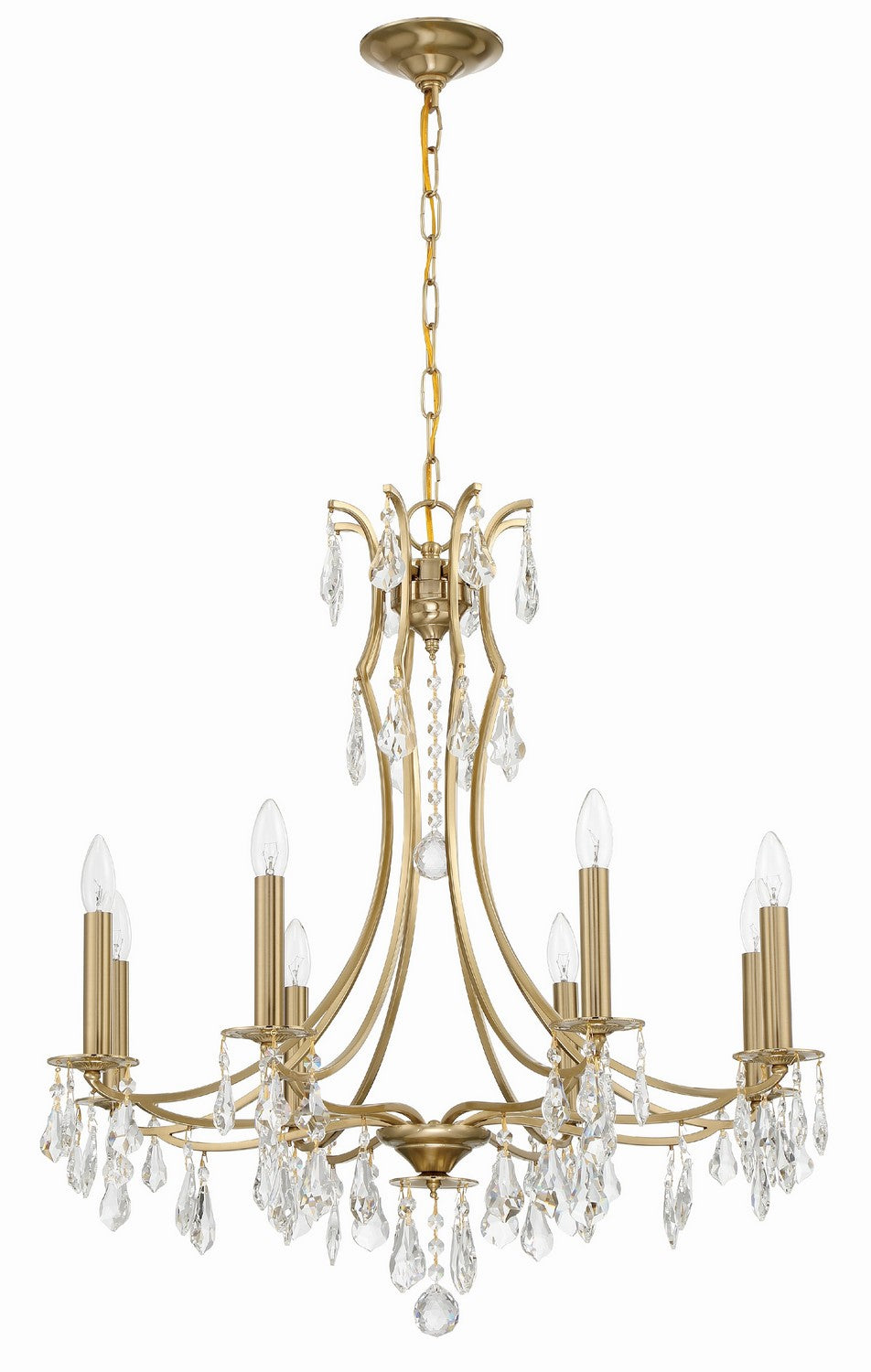 Crystorama - 5938-VG-CL-MWP - Eight Light Chandelier - Cedar - Vibrant Gold