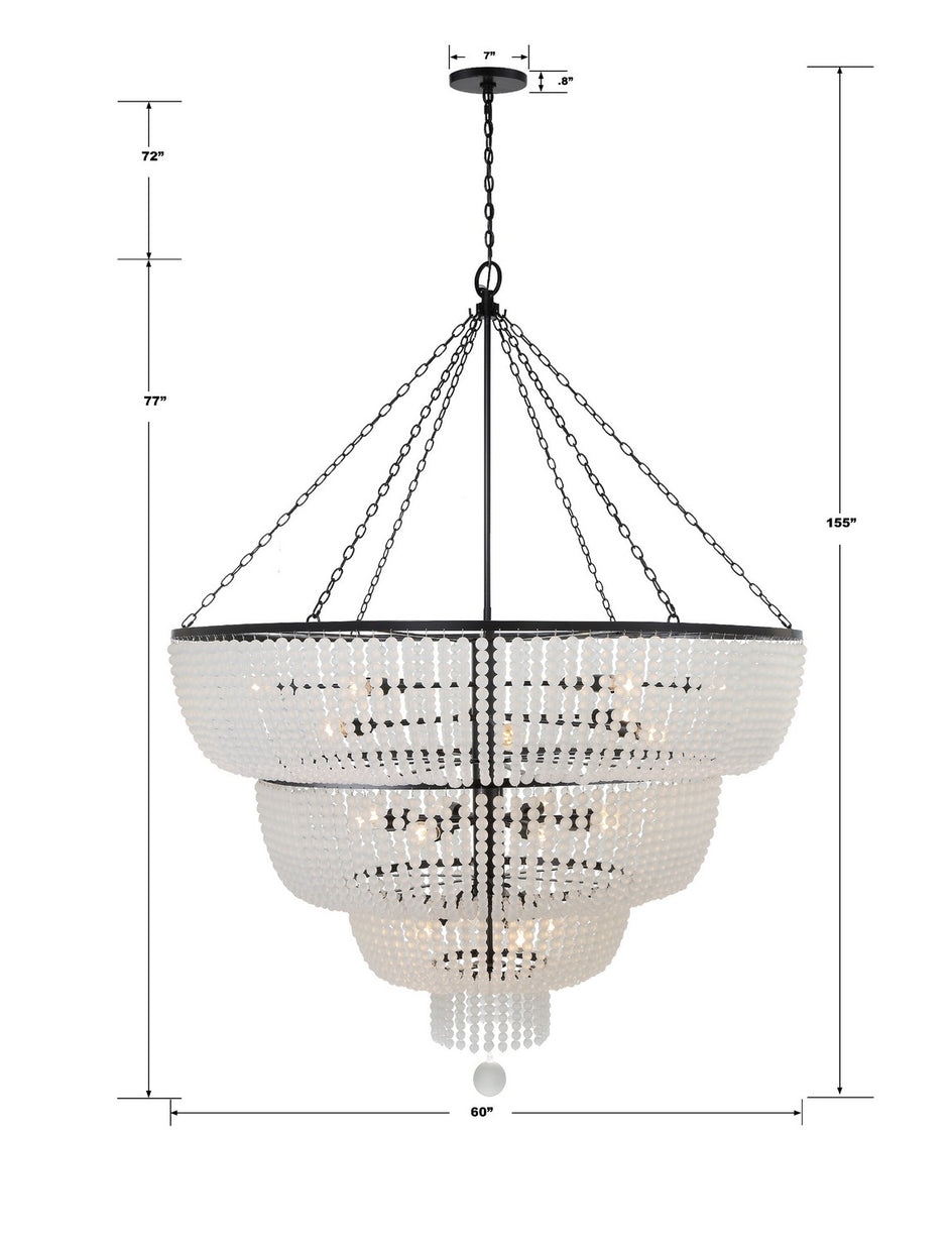 Crystorama - 618-MK - 24 Light Chandelier - Rylee - Matte Black