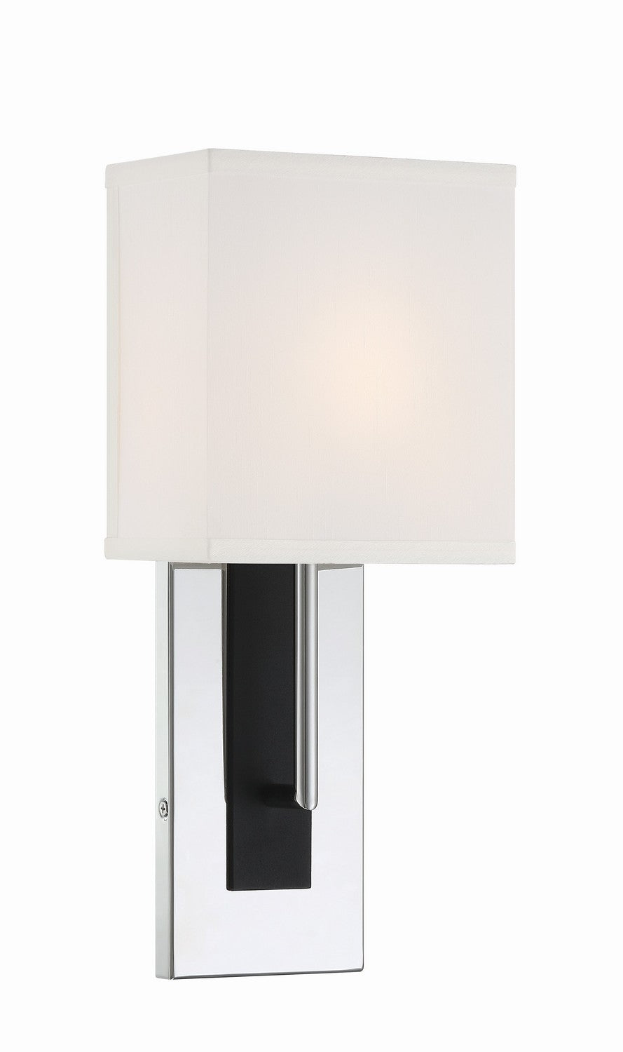 Crystorama - BRE-A3631-PN-BF - One Light Wall Sconce - Brent - Polished Nickel + Black Forged