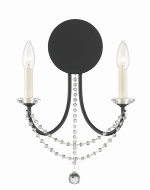 Crystorama - DEL-90802-MK - Two Light Wall Sconce - Delilah - Matte Black